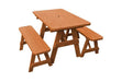 A & L Furniture A & L Furniture Traditional Table w/2 Benches - Specify for FREE 2" Umbrella Hole Table & Benche