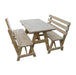 A & L Furniture A & L Furniture Yellow Pine Table w/2 Backed Benches Unfinished Table & Benches