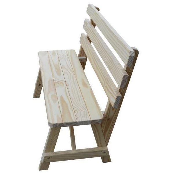 A & L Furniture A & L Furniture Yellow Pine Traditional Backed Bench Only Bench