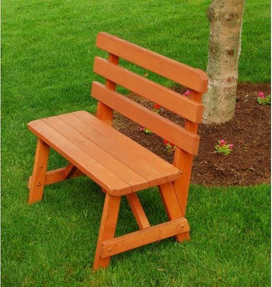 A & L Furniture A & L Furniture Yellow Pine Traditional Backed Bench Only Bench