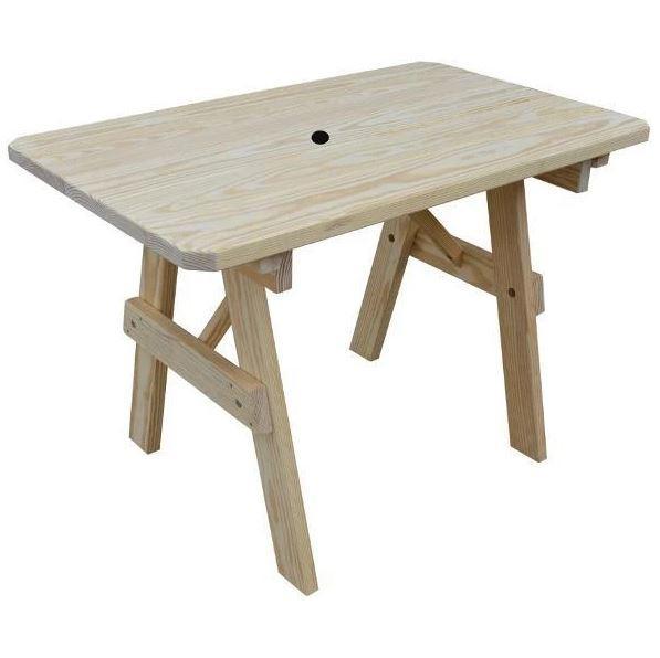 A & L Furniture A & L Furniture Yellow Pine Traditional Table Only Unfinished Table & Benches