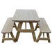 A & L Furniture A & L Furniture Yellow Pine Traditional Table w/2 Benches Unfinished Table & Benches