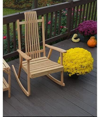 A & L Furniture Amish Handcrafted Bent Oak Rocker Natural Oak 6031