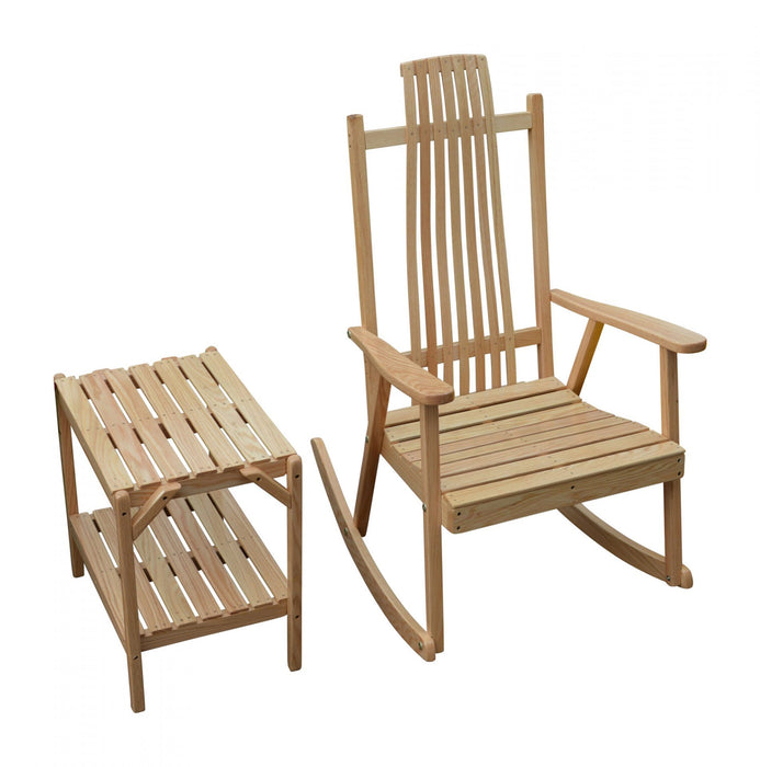 A & L Furniture Amish Handcrafted Bent Oak Rocker Oak