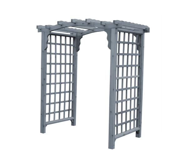 A & L Furniture Amish Handcrafted Cedar Wood Cambridge Arbor 4 ft / Gray Stain Cedar 1404C-GS