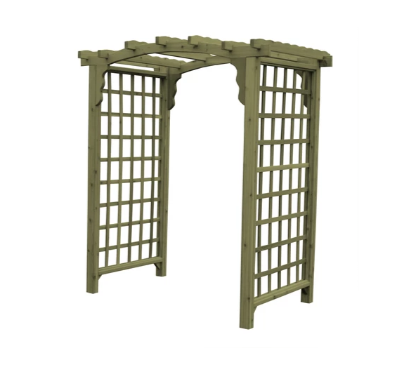 A & L Furniture Amish Handcrafted Cedar Wood Cambridge Arbor 4 ft / Linden Leaf Stain Cedar 1404C-LLS