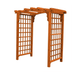 A & L Furniture Amish Handcrafted Cedar Wood Cambridge Arbor 4 ft / Redwood Stain Cedar 1404C-RS