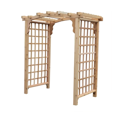 A & L Furniture Amish Handcrafted Cedar Wood Cambridge Arbor 4 ft / Unfinished Cedar 1404C-UNF