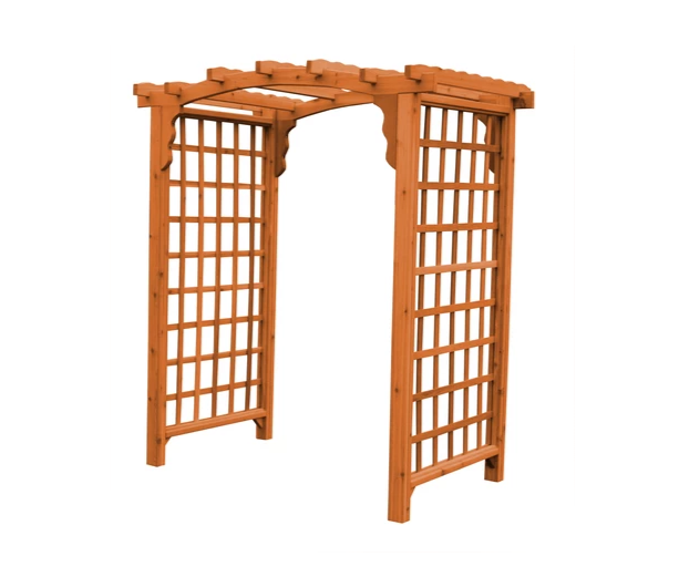 A & L Furniture Amish Handcrafted Cedar Wood Cambridge Arbor 5 ft / Cedar Stain Cedar 1504C-CS