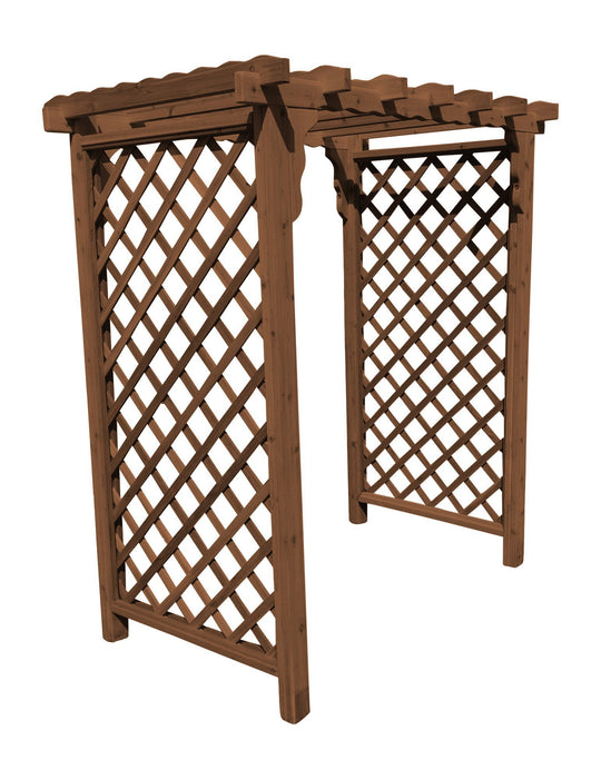 A & L Furniture Amish Handcrafted Cedar Wood Covington Arbor 4 ft / Mushroom Stain Cedar 1403C-MS