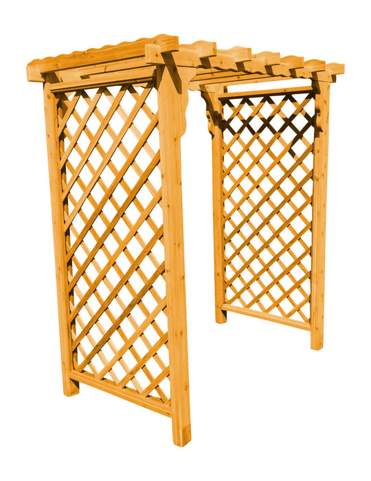 A & L Furniture Amish Handcrafted Cedar Wood Covington Arbor 4 ft / Natural Stain Cedar 1403C-NS