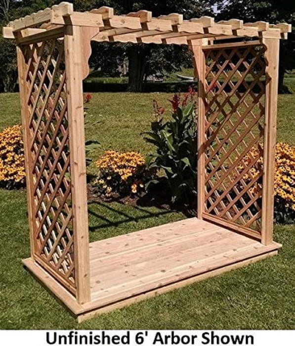 A & L Furniture Amish Handcrafted Cedar Wood Covington Arbor & Deck Cedar