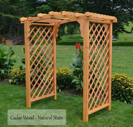 A & L Furniture Amish Handcrafted Cedar Wood Jamesport Arbor 4 ft / Gray Stain Cedar 1405C-GS