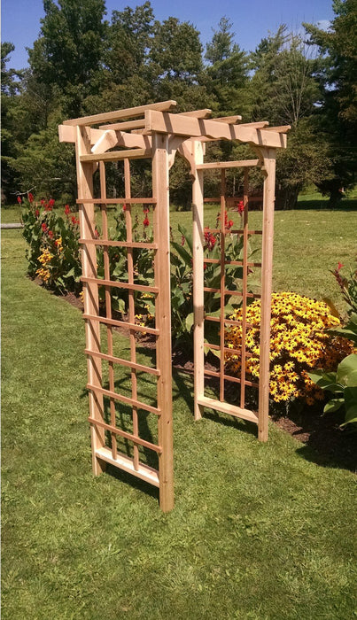 A & L Furniture Amish Handcrafted Cedar Wood Morgan Arbor 3 ft / Unfinished Cedar 1132C-UNF