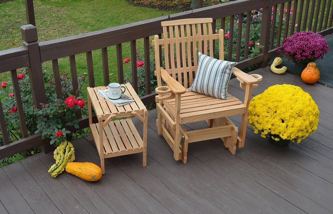 A & L Furniture Handcrafted Amish Bent Oak Glider Chair