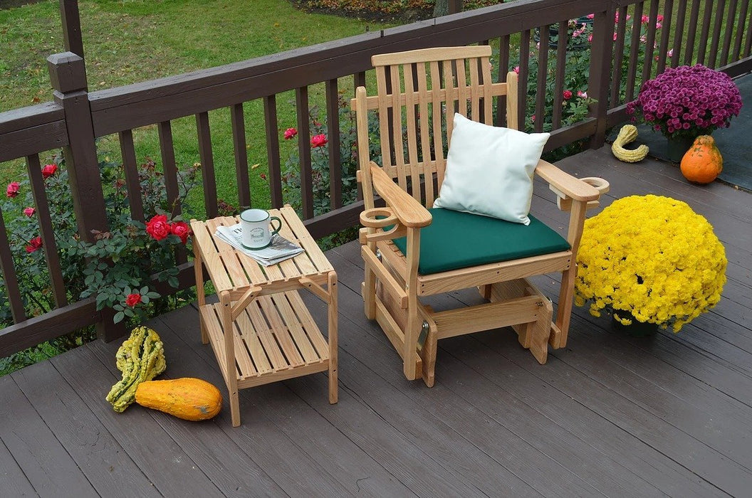 A & L Furniture Handcrafted Amish Bent Oak Glider Chair