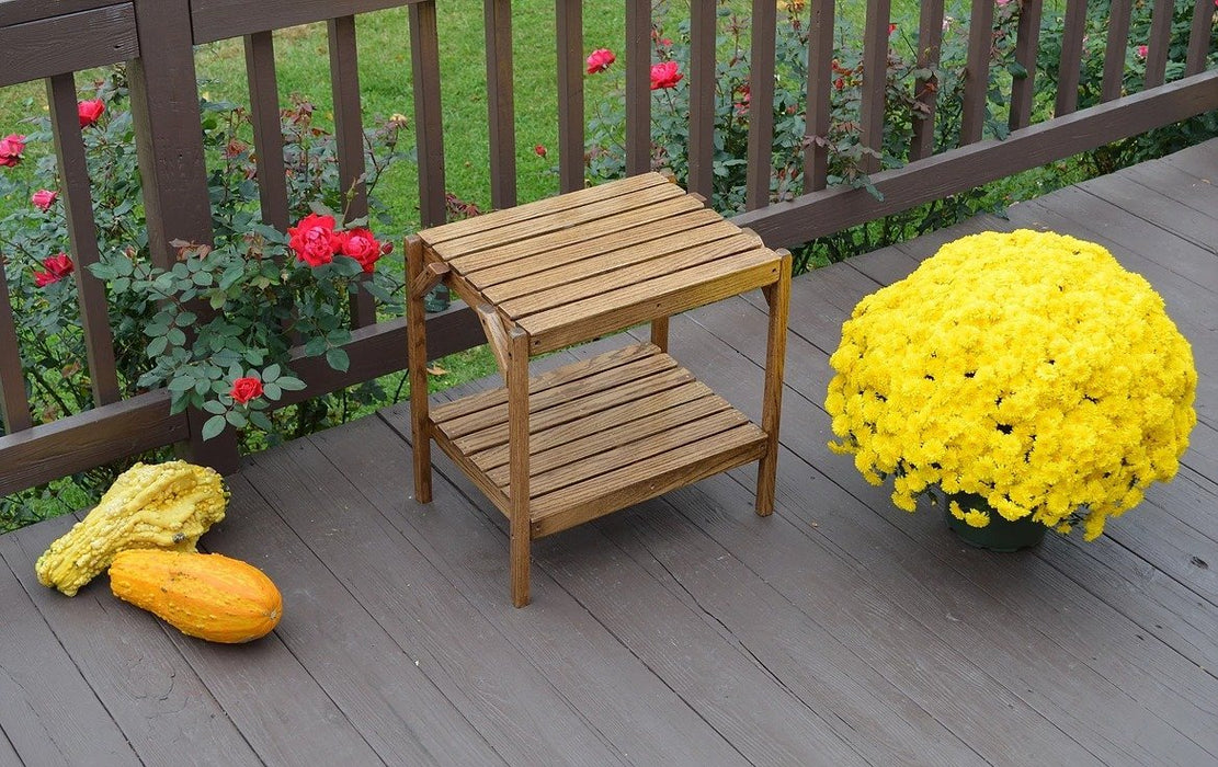 A & L Furniture Handcrafted Amish Oak End Table Oak