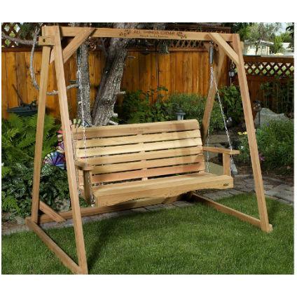 All Things Cedar All Things Cedar A-Frame Red Cedar Porch Swing Stand Porch Swing Stand