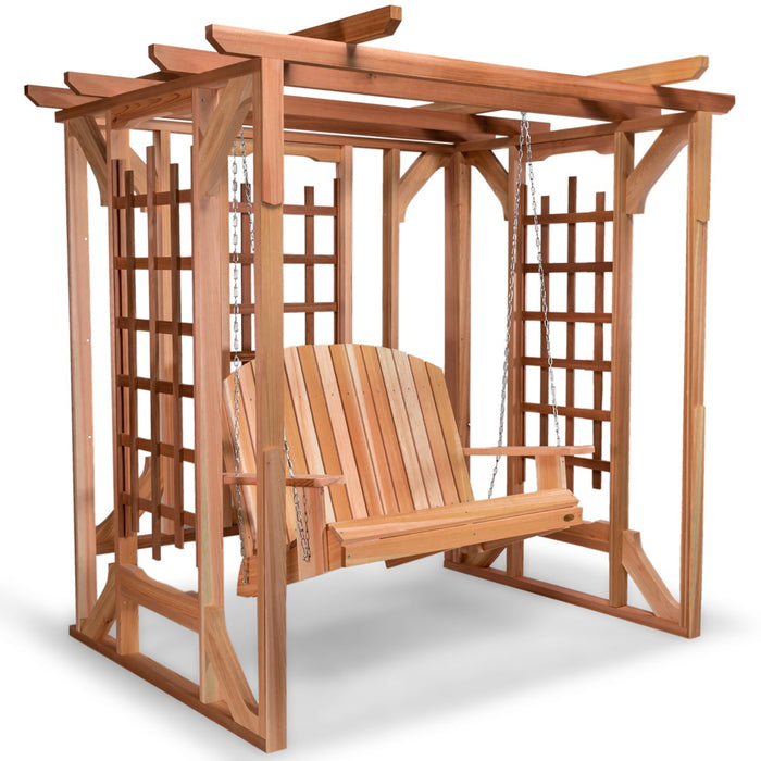 All Things Cedar All Things Cedar Cedar Pergola With Swing Pergola PO72-S 842088000097