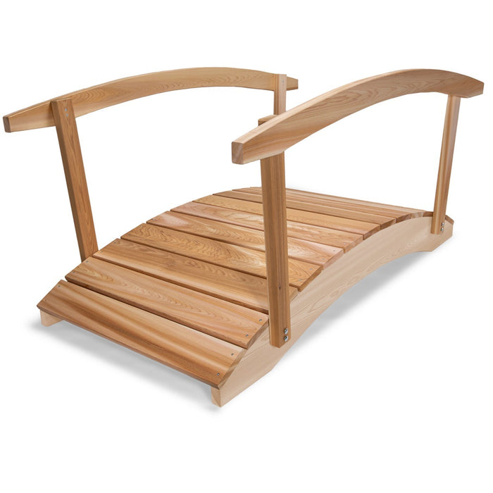 All Things Cedar All Things Cedar Garden Bridge with Side Rails 5-ft Bridge FB72-R 842088064020