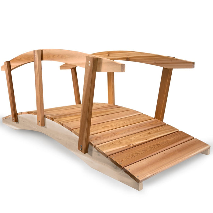 All Things Cedar All Things Cedar Garden Bridge with Side Rails 6-ft Bridge FB96-R 842088064044