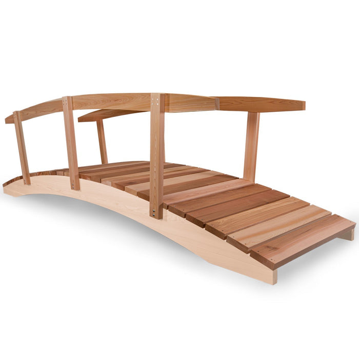 All Things Cedar All Things Cedar Garden Bridge with Side Rails 7-ft Bridge FB144-R 842088064068