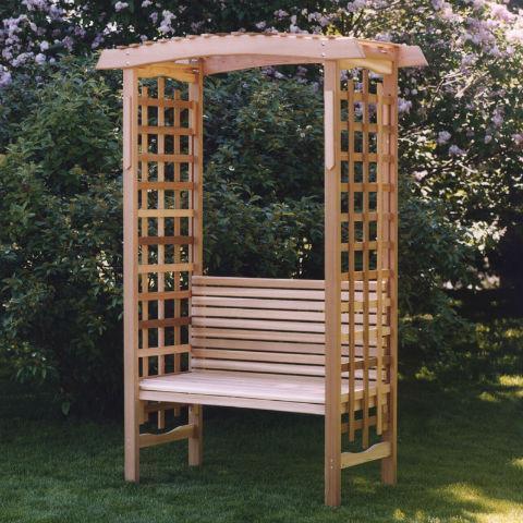 All Things Cedar All Things Cedar Little Italy Red Cedar Garden Arbor Bench Garden Arbor w/ Bench Arbor GA87-B