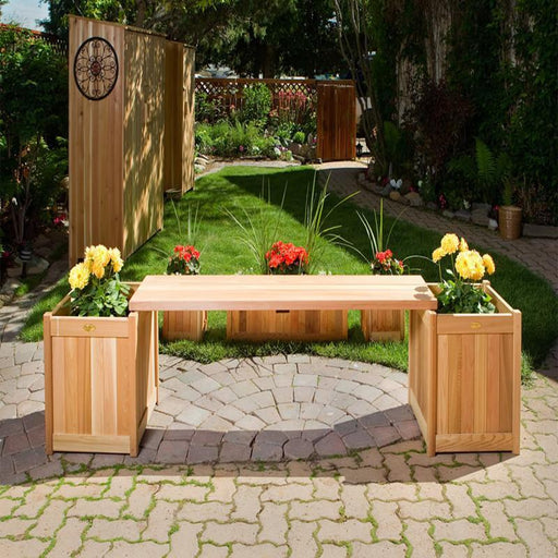 All Things Cedar All Things Cedar Planter Bench Set 3 Pc Planter w/ Bench Set Planter Box PLB60-3P