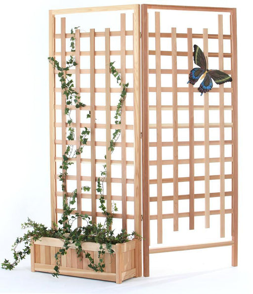 All Things Cedar All Things Cedar Planter w/ Trellis Set 3 Pc Planter w/ Trellis screen Planter Box PL30-Set