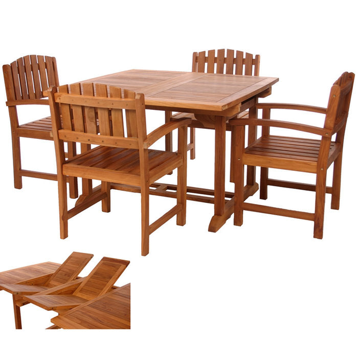 All Things Cedar All Things Cedar Teak 5 Pc Butterfly Dining Set Dining Sets TD72-20