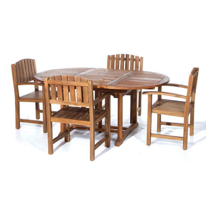 All Things Cedar All Things Cedar Teak 5 Pc Oval Dining Set Dining Sets TE70-20