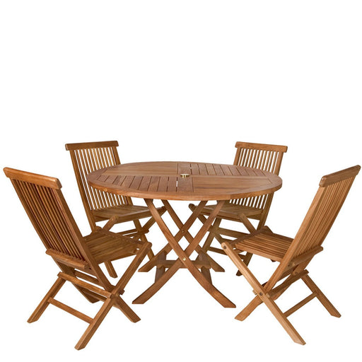 All Things Cedar All Things Cedar Teak 5 Pc Round Set Tables TT5P-R