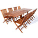 All Things Cedar All Things Cedar Teak 9 Pc Rectangle Folding Set Dining Sets TE90-22