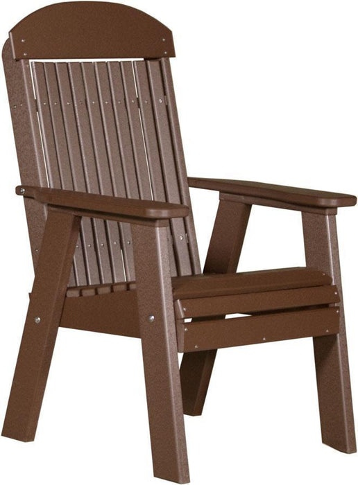 LuxCraft LuxCraft 2' Classic Highback Recycled Plastic Chair Chestnut Brown Chair 2CPBCBR