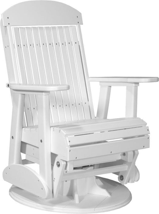 LuxCraft LuxCraft 2 foot Classic Highback Recycled Plastic Swivel Glider Chair White Glider Chair 2SCPGW