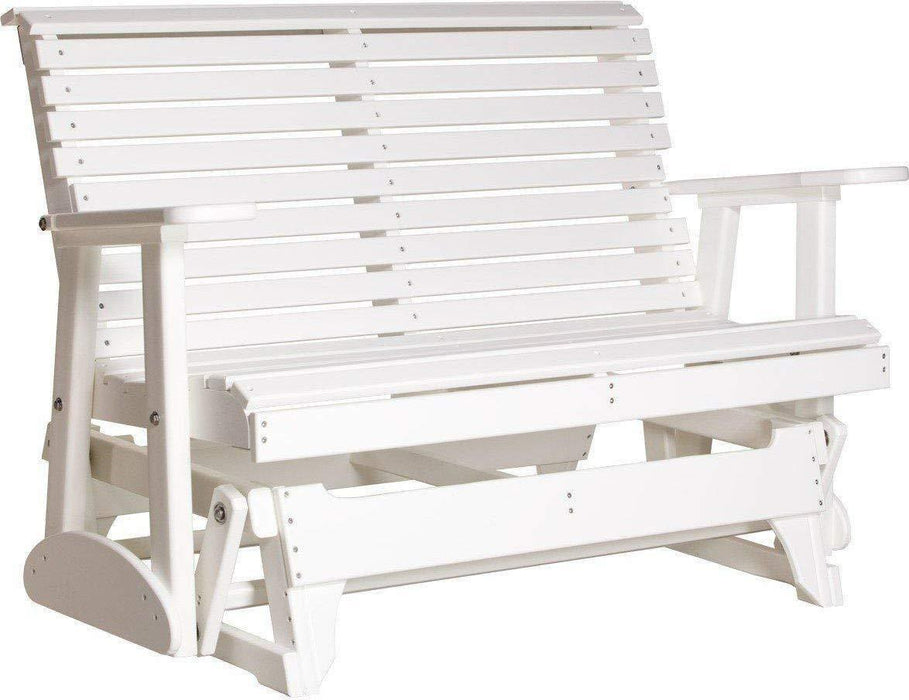 LuxCraft LuxCraft 4 foot Rollback Recycled Plastic Outdoor Glider White Rollback Glider 4PPGW