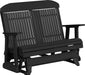 LuxCraft LuxCraft 4 ft. Recycled Plastic Highback Outdoor Glider Bench Black Highback Glider 4CPGBK