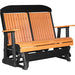 LuxCraft LuxCraft 4 ft. Recycled Plastic Highback Outdoor Glider Bench Tangerine On Black Highback Glider 4CPGTB