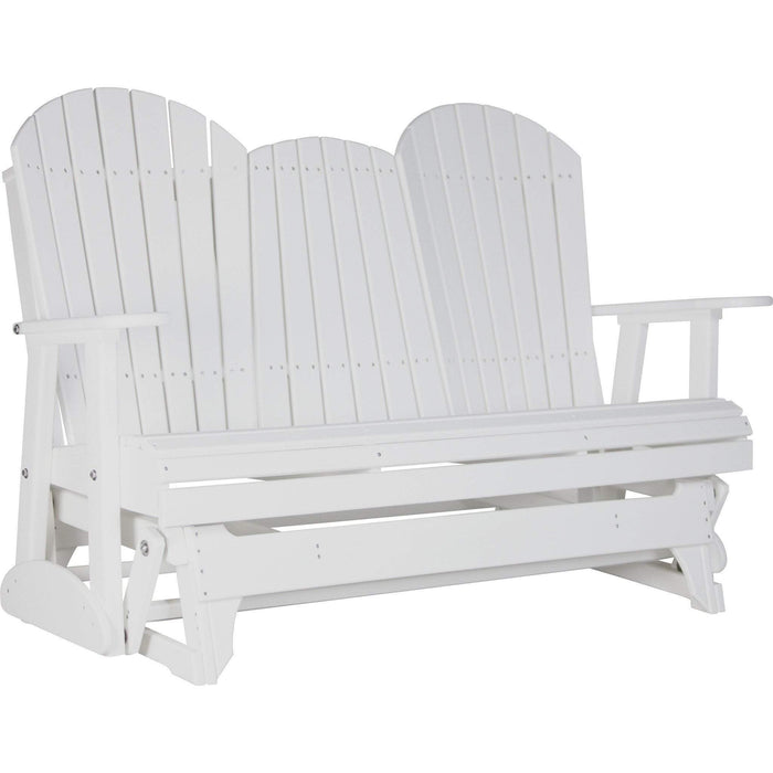 LuxCraft LuxCraft 5 ft. Recycled Plastic Adirondack Outdoor Glider White Adirondack Glider 5APGW