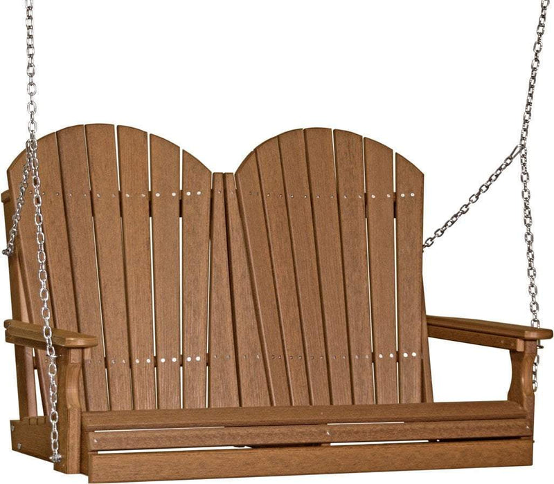 LuxCraft LuxCraft Adirondack 4ft. Recycled Plastic Porch Swing Antique Mahogany / Adirondack Porch Swing 4APSAMB