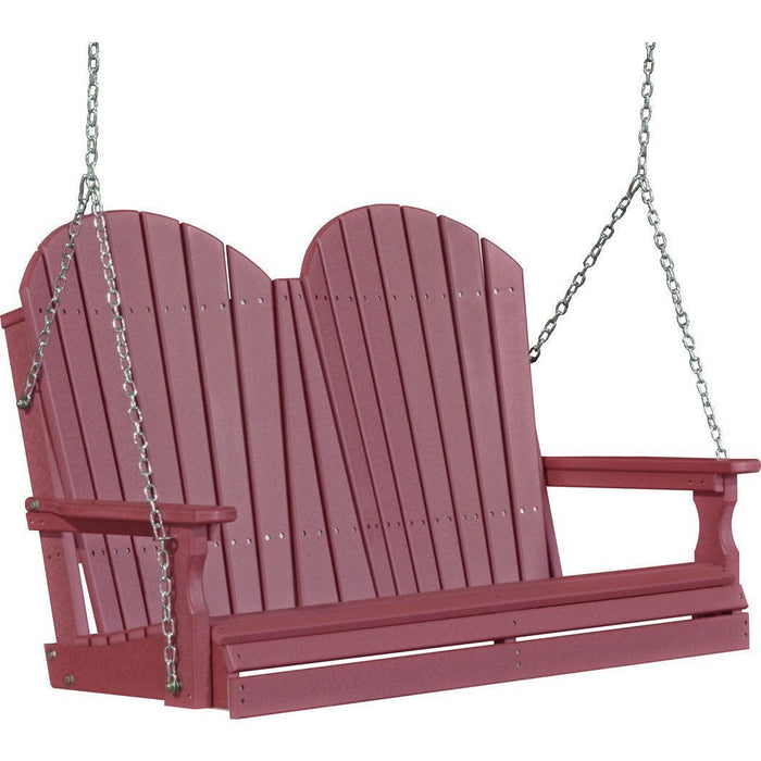 LuxCraft LuxCraft Adirondack 4ft. Recycled Plastic Porch Swing Cherrywood / Adirondack Porch Swing 4APSCW