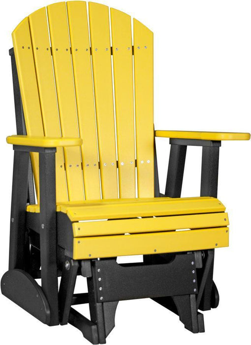 LuxCraft LuxCraft Adirondack Recycled Plastic 2 Foot Glider Chair Yellow on Black Glider Chair 2APGYB