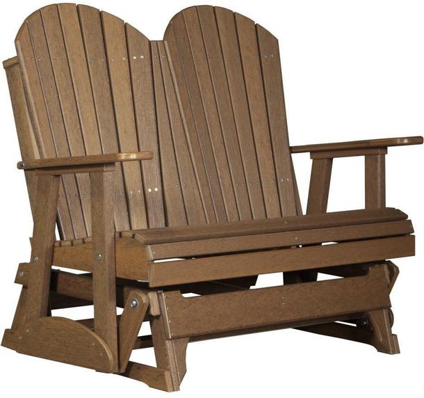 LuxCraft LuxCraft Antique Mahogany 4 ft. Recycled Plastic Adirondack Outdoor Glider Antique Mahogany Adirondack Glider 4APGAM