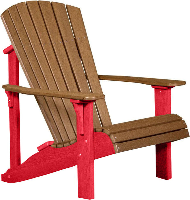 LuxCraft LuxCraft Antique Mahogany Deluxe Recycled Plastic Adirondack Chair With Cup Holder Adirondack Deck Chair