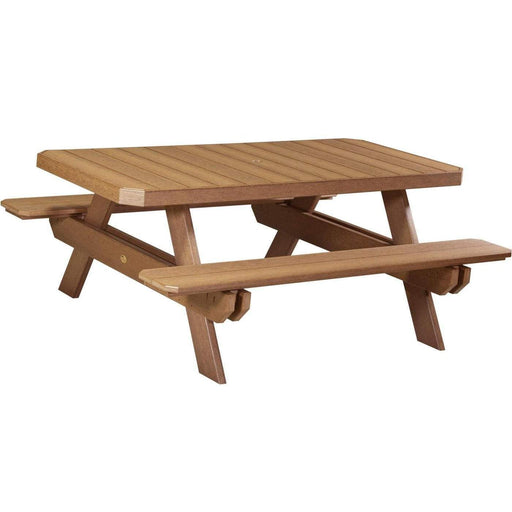 LuxCraft LuxCraft Antique Mahogany Recycled Plastic 6' Rectangular Picnic Table Antique Mahogany Tables P6RPTAM