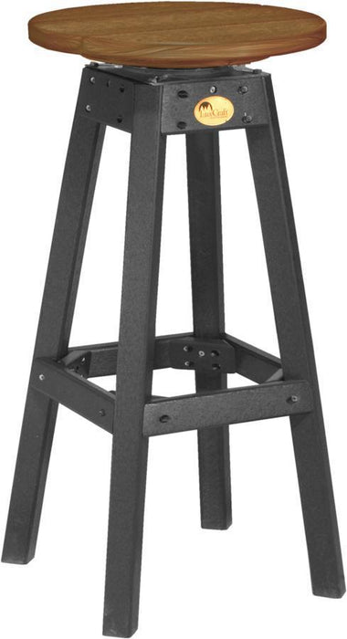 LuxCraft LuxCraft Antique Mahogany Recycled Plastic Bar Stool Antique Mahogany on Black Stool PBSAMB