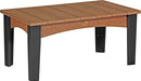 LuxCraft LuxCraft Antique Mahogany Recycled Plastic Island Coffee Table Antique Mahogany on Black Accessories ICTAMB