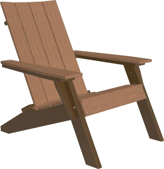 LuxCraft Luxcraft Antique Mahogany Urban Adirondack Chair With Cup Holder Adirondack Deck Chair