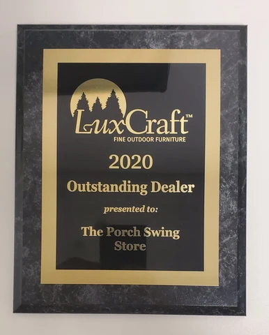 LuxCraft LuxCraft Aruba Blue Classic Highback 4ft. Recycled Plastic Porch Swing With Cup Holder Aruba Blue On Black Porch Swing 4CPSABB