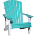 LuxCraft LuxCraft Aruba Blue Deluxe Recycled Plastic Adirondack Chair Aruba Blue On White Adirondack Deck Chair PDACABW